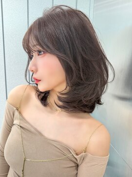 髪質改善サロン hearts. 熊本/縮毛矯正/レイヤーカット/ショートボブ【ハーツ】 ミニボブレイヤー/レイヤーカット/スモーキーカラー/顔周り/熊本