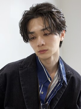 ロンドアンメゾン 原宿(Lond un Maison.) men's/メンズ/リバースセンターパート/黒染め/ニュアンスパーマ