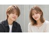 【ミディアムヘアー限定】カット+カラー　￥6600 男女ともにご利用可