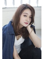 シュシュット(chouchoute)&nbsp;斜めバングヘルシーフェザーロング大人かわいいベージュ系