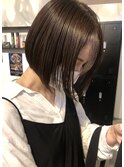 20代30代ミニボブココアブラウン小顔美肌ストレート丸み