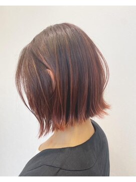 リールヘア 千早店(rire hair) 大人外ハネ×ピンクグラデーション