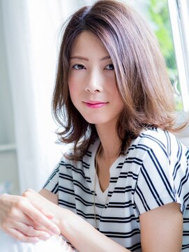 モニカ 横須賀中央店(Monica) デザインカラー/シルキーベージュ/グレージュカラー/斜めバング