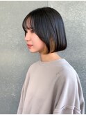 ◇韓国ボブ 表参道 インナーカラー 顔周りカット 縮毛矯正