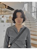 メンズボブ ウルフ レイヤー パーマ