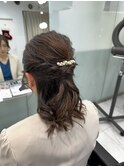 結婚式ヘアセット 王道ハーフアップ