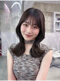 メルティカラー似合わせカットフェミニンロング韓国レイヤー