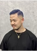 七三スキンフェード/ブルー