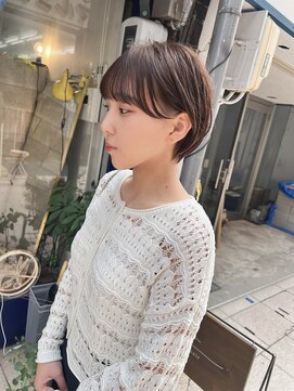 ティーヘア(t.hair) 大人可愛い小顔ショート/2wayバング/透明感アッシュベージュ