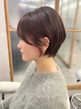 ヘアサロン ドットプラス 町田店(dot. plus)&nbsp;【中西里美】ショート／ピンクベージュ／耳掛けショート