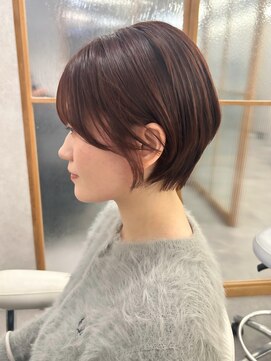 ヘアサロン ドットプラス 町田店(dot. plus) 【中西里美】ショート／ピンクベージュ／耳掛けショート