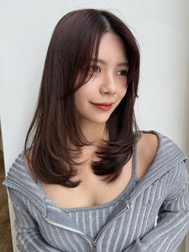 バイオレット 表参道店(Violet) ミディアムレイヤー/顔周りハッシュカットココアブラウンTK-39