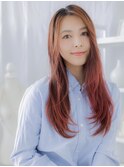 グラデーションカラー/チェリーレッド/ブリーチ/外国人風/30代g