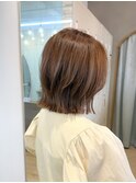 ハッシュカット/ミルクティーベージュ/ブリーチなし/顔周り/横浜