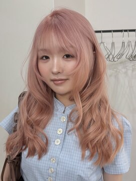 ラキングキョウト(LA KING KYOTO) ピンクベージュ×顔周りレイヤー