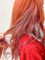 テトヘアー(teto hair) long(ユニコーンカラー、インナーカラー、オレンジ、ピンク)