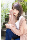 ブラウンベージュ外ハネミディ大学生１０代20代