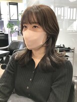 ショコラベージュメルティカラー☆くびれヘアカールベビーバング