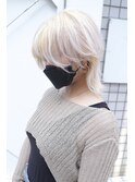 抜きっぱなしブリーチ/ホワイトブロンド×ショートウルフ/南船場