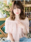 フェザーバングくせ毛風ミディくびれヘアc5戸田公園20代30代40代