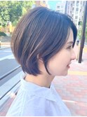 30代40代大人女性/前髪ありショートボブ/ショートヘア/髪質改善