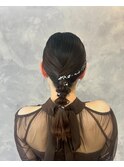 【ヘアセット】銀箔ダウンスタイル