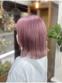 【ハイトーンカラー】切りっぱなしボブ×ペールピンク♪