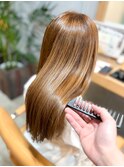 髪質改善・ロングヘア・白髪ぼかしハイライト