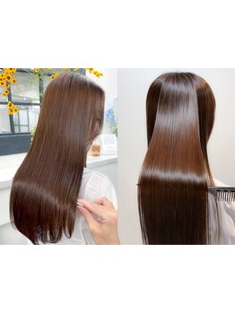 柔らかな髪質,ツヤ感,潤いに大満足。思わず触れたくなる『自然体』で柔らか滑らか髪に[縮毛矯正/髪質改善]