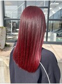 ダブルカラー/ピンクレッド/艶髪