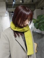 ネアー 新潟(NEER)&nbsp;ブリーチ無しカラー◯カシスレッド◯レッドカラー◯顔周りカット