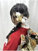 サイド編みおろし・振袖・アップヘア・ヘアアレンジ・ヘアセット