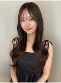 韓国ヘア 顔周りカット ダークブラウン 美髪 20代 韓国ヘア 艶髪