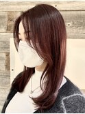 レイヤーカットピンクブラウン