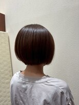 アクセ&nbsp;大人可愛いココアブラウンワンカラー小顔マッシュショートボブ