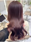 〇暗めカラー×レイヤーカット[ミディアム/くびれ巻き]