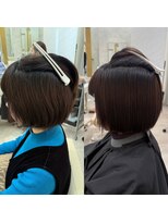 シンシア 銀座(sinsia)&nbsp;酸性ストレートで丸みのあるボブに[30代40代50代60代]