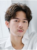 渋谷メンズパーマフェザーパーマシャドウパーマセンターパート