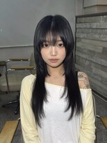 ヘアー アレス(hair ales)&nbsp;ハッシュウルフエクステ　ハッシュカット　デザインカラー