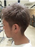 プラチナアッシュシルバー×2ブロックショート