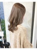 大人ガーリーくびれヘア×ペールベージュカラー【riko立野】