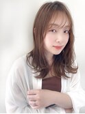 20代エアリーミディ韓国ヘアシースルーバング小顔カット