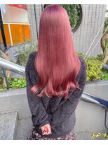 リル(Lille 橋本)&nbsp;チェリーピンク_シースルー前髪_エアストレート_ヴェールカラー2