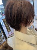 ショートにポイントパーマ