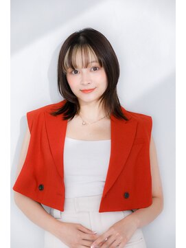 パノラ 立川(PANOLA) ハイライトカラー　前髪カラー　ミディアムスタイル