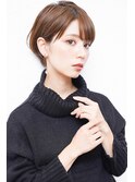 前下がりボブ・  内巻きワンカール・  ボブショート・暗髪