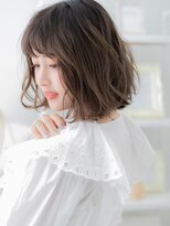 モッズヘア 越谷(mod's hair)&nbsp;ミルクティーアッシュ前下がり小顔ボブパーマh3越谷20代30代40代