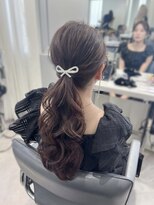 お呼ばれヘア　ローポニー　渋谷ヘアメ