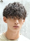 仙台シャドウパーマ波巻きパーマメンズマッシュミディアム強め◆