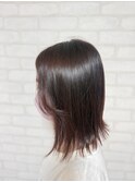 ピンク系伸ばし中ボブ